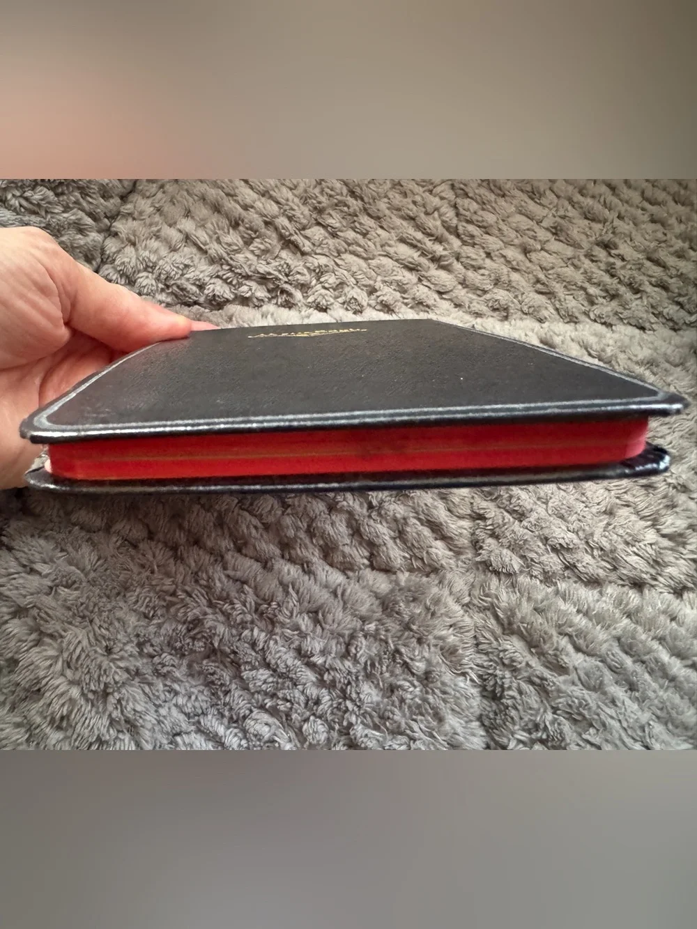 Vintage New Old Stock Black Memo Book Address Book Organizer with Gold Lettering